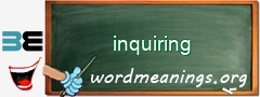 WordMeaning blackboard for inquiring